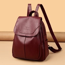 Anti-theft Leather Backpack