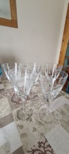 5 x Edinburgh Crystal TAIN Water/Wine Goblet Glasses 8"  (signed). VGC 