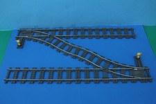 LEGO Train 9V  2x Dark Grey RH Switch Metal Tracks (2859) +4x  Straight  (2865)