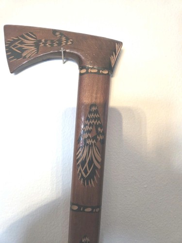 Antique carved wood cane - antique,