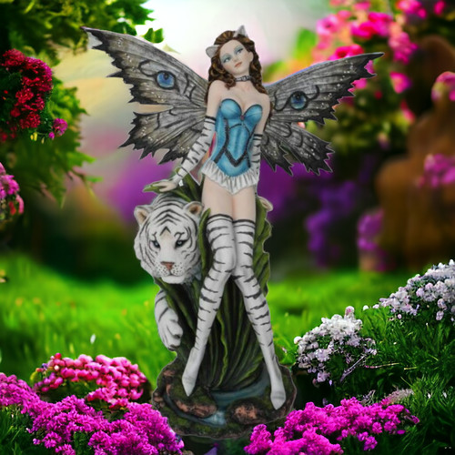 Enchanted white tiger fairy - white,