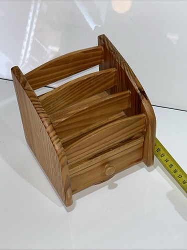 Vtg wooden rotating desktop - wooden,