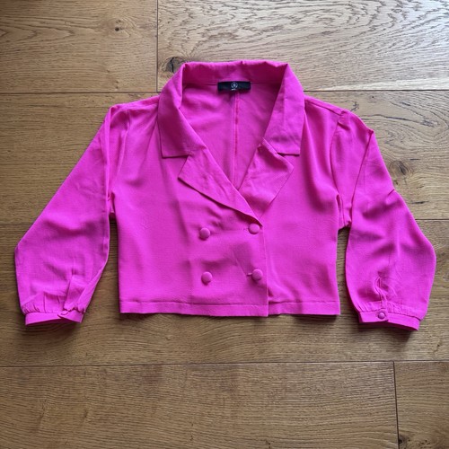 Missguided pink cropped blazer - pink,