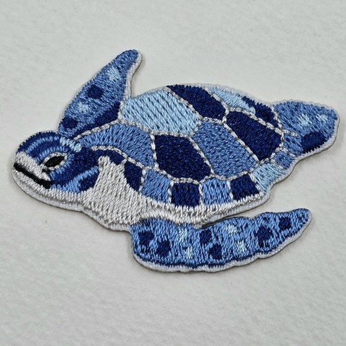 Blue sea turtle embroidered - turtle,