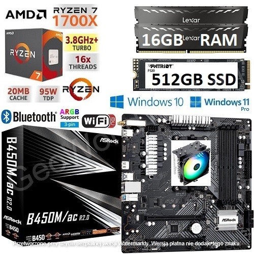 Amd ryzen 1700x 16gb ram - 16gb, +