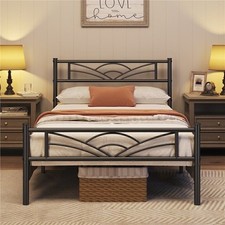 Luxury Metal Bed Frame with Headboard and Footboard/Heavy Duty Slat Lvffpealyyye