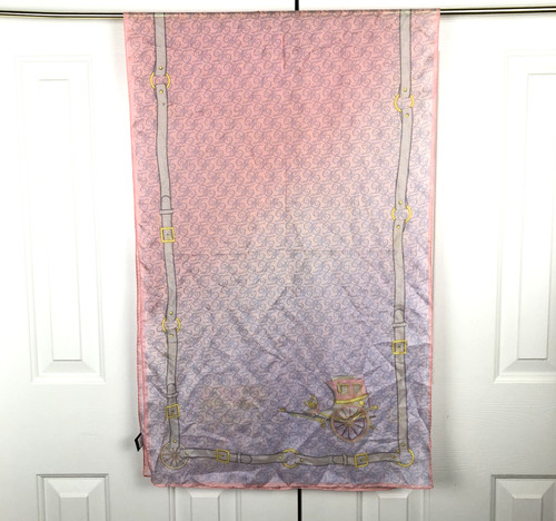 Equestrian silk scarf - scarf, pink