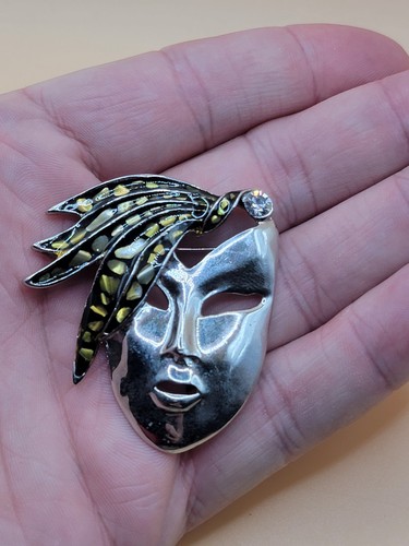 Vintage silver tone mask - vintage,
