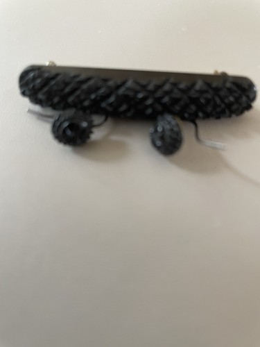 Antique carved mourning brooch