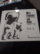 Vintage Mrs Elephant And Baby Toy Sewing Pattern By Margaret Wildman