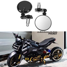 Motorcycle Black Folding Handle 7/8" Bar End Side Mirrors For Honda GROM MSX125