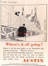 WW2 AUSTIN CARS 'Supplying Fighting Forces' Advert #2, Small 1944 Print : 666/54