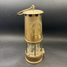 Miners Safety Lamp Auth ECCLES Type 6 B/28 Schott Durna Glass 9" T 1.4kg Brass