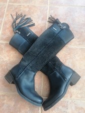 NAVY BLUE LEATHER AND SUEDE