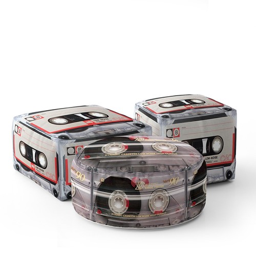 Cassette kids pouffe retro - cassette,