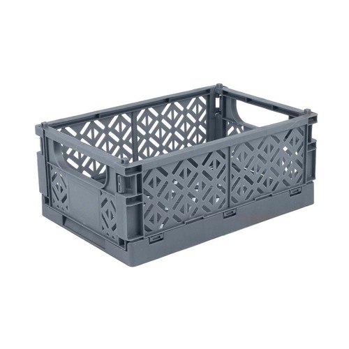 Mini folding crate - folding, grey