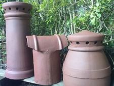 CHIMNEY POTS X 2 (RED) + 2 X