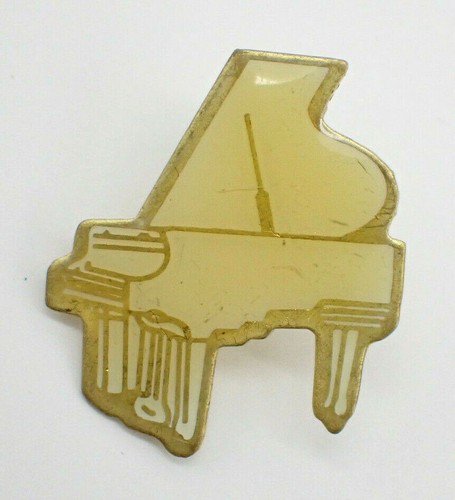 White grand piano gold tone - white,