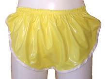 Mens Latex Skirt Sporran Open Side Jock Rubber Apron Sissy Yellow 1 Size