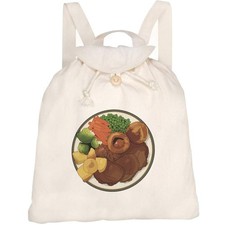 'Roast Dinner Plate' Canvas Rucksack / Backpack (RK00033905)