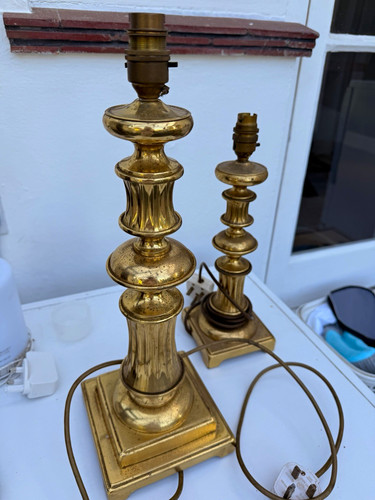Pair gold brass finish - brass, table