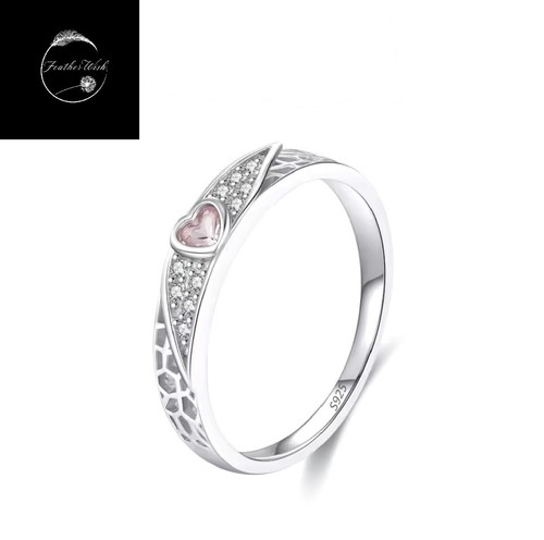 Sterling silver 925 ring - silver, pink