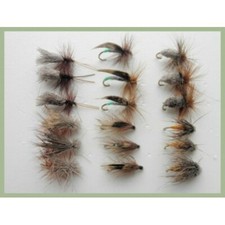 Dry Flies, 18 Sedge & Caddis Patterns, Trout Flies, Fishing Flies, Mixed 10/12