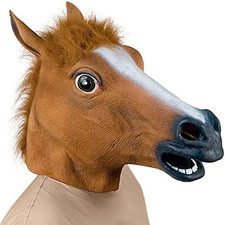 Halloween Mask Horse Head Mask Deluxe Novelty Halloween Costume Party Latex Anim