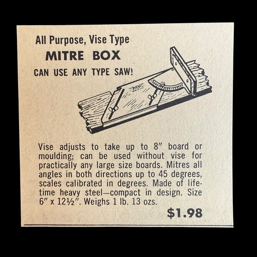 Vintage 1960 mitre box - mitre, vise
