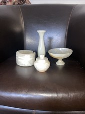 Collection of Onyx Ornaments: Coasters, Vase, Dish & Jar 