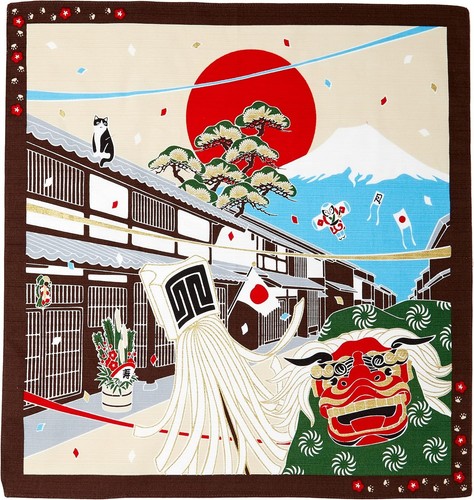 Japanese cotton furoshiki - cotton,