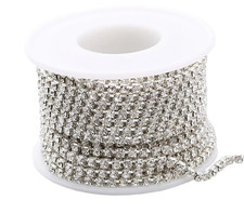 Diamante/Rhinestone Crystal Chain Trim Lace Silver Base For Wedding Women Belt
