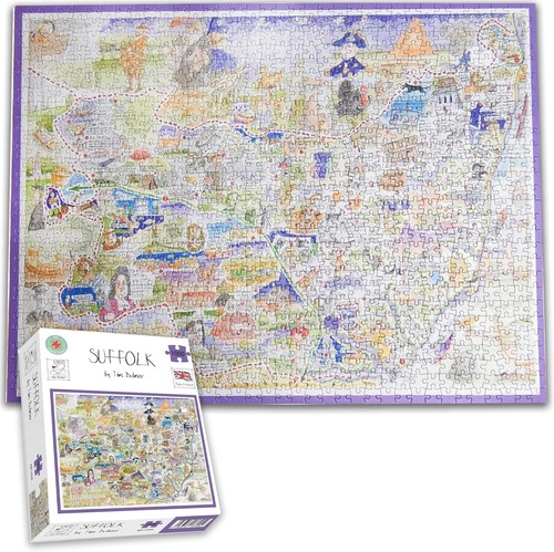Comical map suffolk artwork - suffolk,