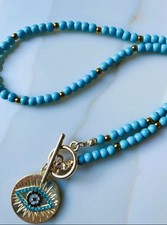 Turquoise evil eye necklace