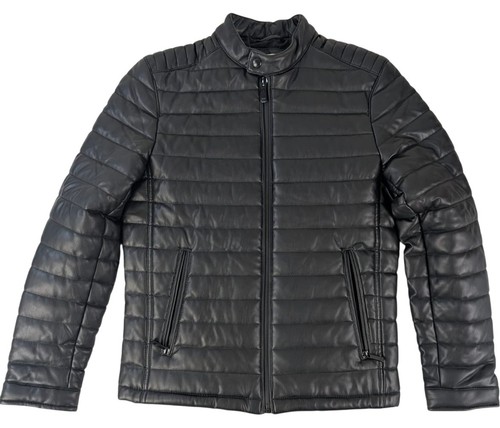 Zara mens black - quilted, biker