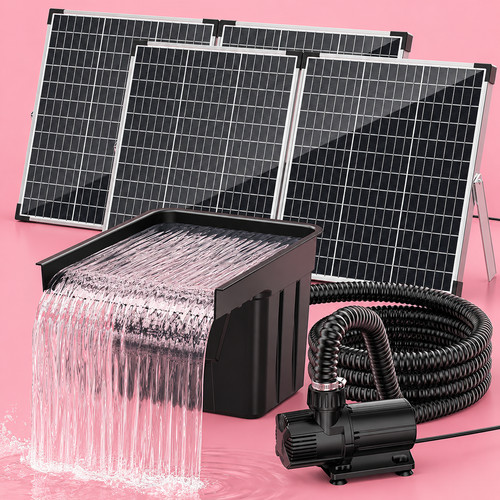 Solar pond waterfall with 120w - with,
