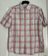 Blue Harbour M&S ‘Mens Original’ Resort Pink Check Shirt Sleeve Shirt Size L