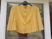 Orla Kiely Mustard Silk Short Jacket - Size 3 (12)