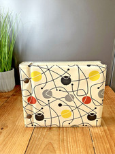 VINTAGE RETRO ATOMIC MCM 60'S VINYL SINGLE 7" RECORD STORAGE CARRY CASE HOLDER