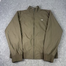 Fred Perry Jacket Mens Medium Brown Brentham Bomber Full Zip Casuals Mod Terrace