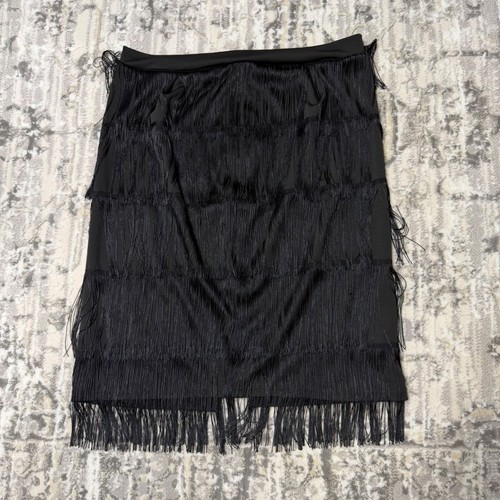Party black tiered fringe - party,