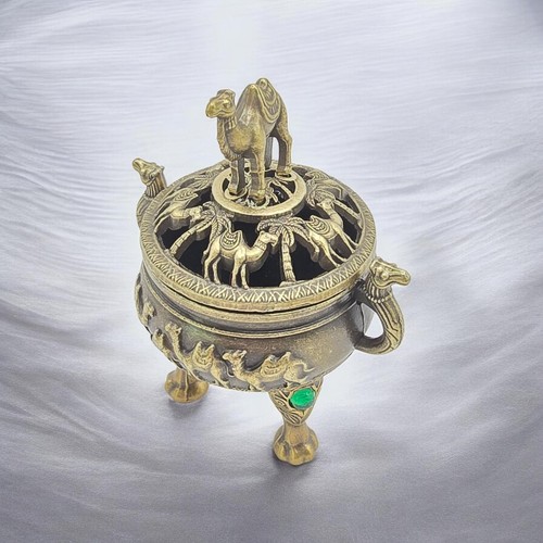 Camel incense burner brass - incense,