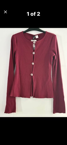 Burgundy cardigan with - with, sparkly