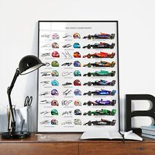 FORMULA ONE 2024 DRIVERS TEAMS HELMETS SIGNED PRINT POSTER LEWIS HAMILTON F1 #2