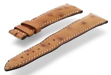 19mm Genuine Jaeger-LeCoultre Tan Brown Ostrich Leather Watch Strap Band 19-16mm