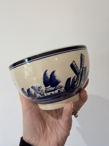 Delft blue dutch windmill - windmill, hand