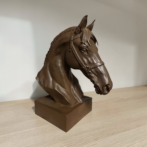 Brown horse head statue animal - head,