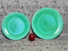 Vintage Fiesta Ware Green 14" & 12" Chop Plate Platter Homer Laughlin Fiestaware