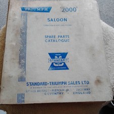 Triumph 2000 Official spare Parts Manual  - Good clean condition
