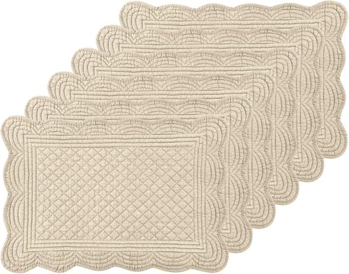 Quilted placemats set 6 - set, of